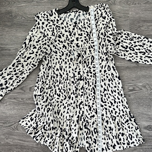 NWOT Zara Animal Print Babydoll Mini Dress - Picture 11 of 12